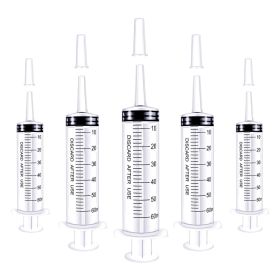 5Packs 60ml Syringe For Industrial, Scientific, Measuring, Watering, Pet Feeding, Liquid Refilling And Dispensing
