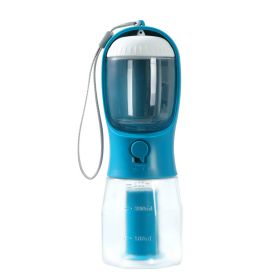 Dog Water Cup Drinking Food Garbage Bag Three-in-one Portable Small Multi-functional Pet Cups Pets Supplies (Option: 300ml Garbage Bag-Indigo)