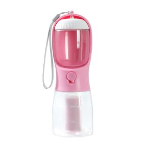 Dog Water Cup Drinking Food Garbage Bag Three-in-one Portable Small Multi-functional Pet Cups Pets Supplies (Option: 300ml Garbage Bag-Cherry Blossom Pink)
